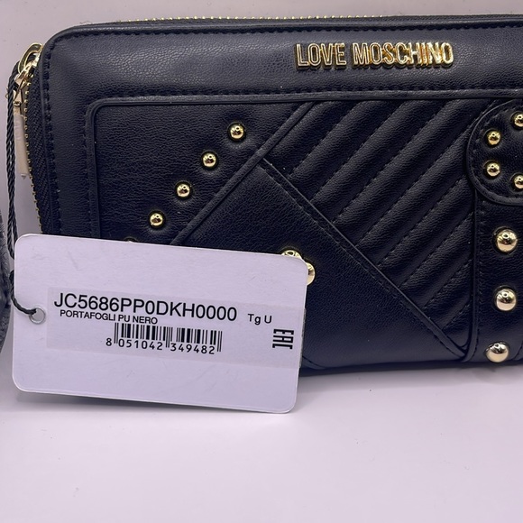 Love Moschino gold heart studded wallet black NWT - Picture 3 of 6